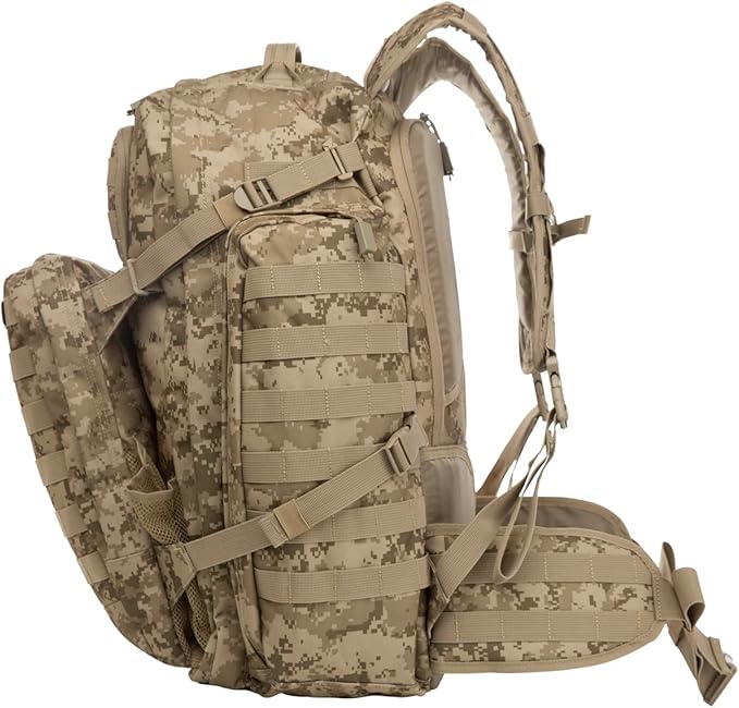 SOG Tools and Knives, Internal Frame Tactical Multi Day Overnight Travel and Work Backpack, Digital Camo, One Size