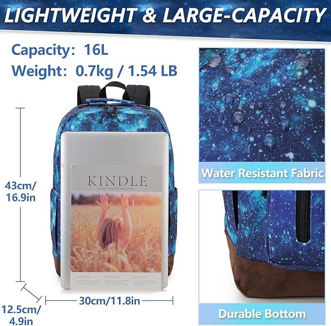 VX VONXURY Backpack for Men Women,Lightweight Bookbag with Mulitiple Pockets,Classical Water Resistant Travel Backpack