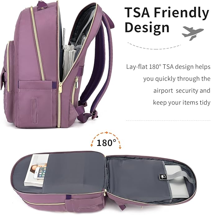 Backpack for Women 17.3" for Work Travel,Laptop Bookbag for Girls in School TSA Friendly