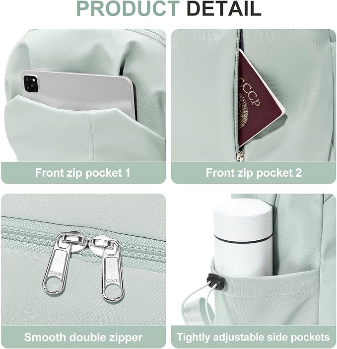 Basic Backpack For High School Women Men,Lightweight Casual Daypack College Backpack,Simple Bookbag For Teens Boys Girls,Waterproof School Bag(Green)
