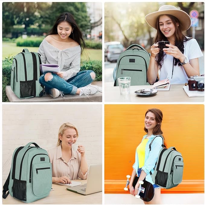 MATEIN Laptop Backpack for Women, Expandable 15.6 inch, Anti Theft Travel School Backpack, Water Resistant College Bookbag for Computer Bag Gifts for Men Women, Cyan