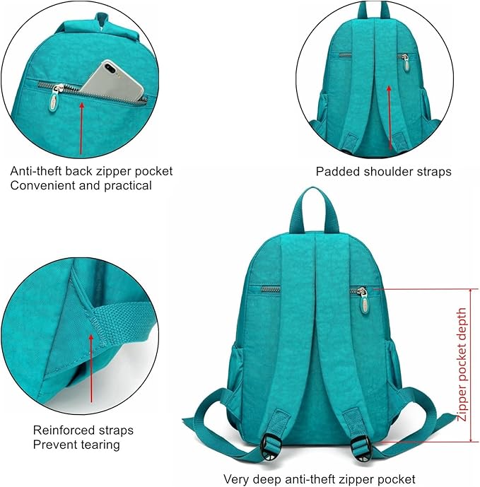 AOTIAN Small Size Backpack, Durable Lightweight Daypack for Women Girls & Boys Hiking Travel Sports, Lake Blue