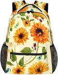 Pardick Backpacks Boys Girls, Flower Yellow Sunflower Lightweight School Backpack Laptop College Bookbag, Travel Casual Daypack, Hiking Camping Computer Rucksack