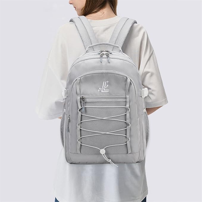 Lanola Travel Business Study Water Resistant Casual Backpack Lightweight Student School bag for Men Women - Gray