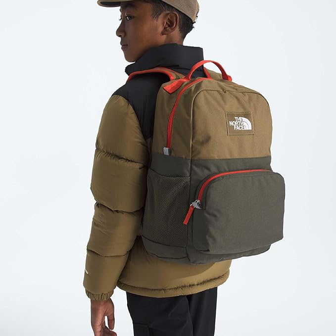 The North Face Teen Chuckwalla Daypack - Travel Backpack, Laptop Sleeve, Reflective Safety Details, Adjustable Strap, Cedar/New Taupe Green/Lava Red, One Size