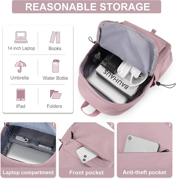 Middle School Backpack For Men Women Simple Backpack For College Students Aesthetic High School Bag Waterproof Bookbag For Teens Girls Boys（Green）