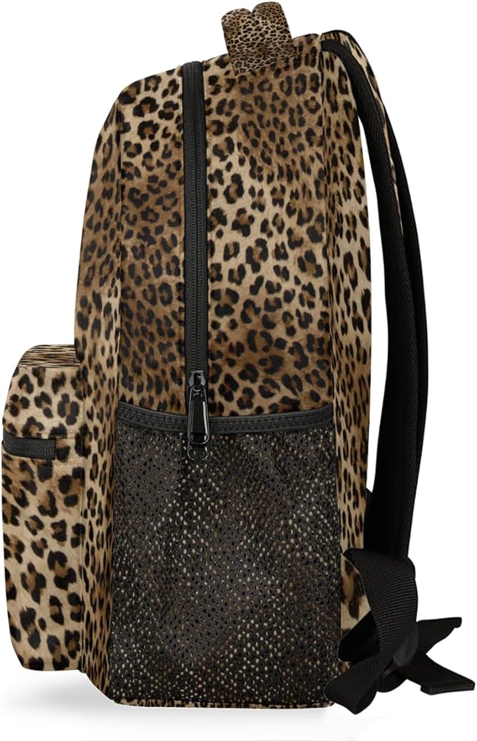 Pardick Leopard Cheetah Tiger Backpack for Kids Girls Boys Lightweight School College Students 18in Bookbag Large Capacity Computer Backpacks Laptop Rucksack Travel Gym Hiking Camping Daypack