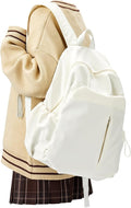 Basic Backpack For High School Women Men,Lightweight Casual Daypack College Backpack,Simple Bookbag For Teens Boys Girls,Waterproof School Bag(Beige)
