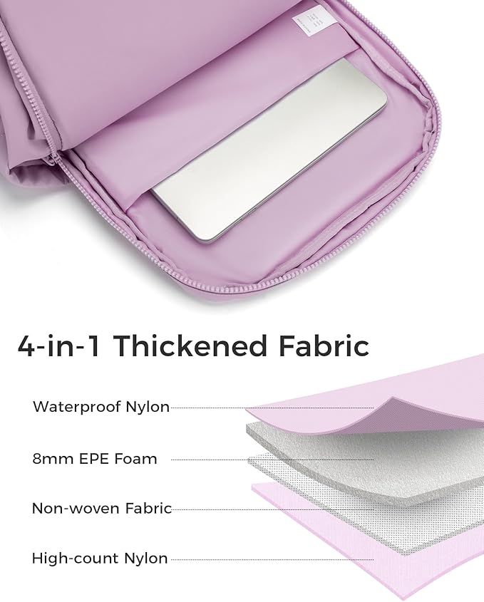 FODOKO Backpack for Work, Casual Backpack for Women Men Daypack Backpack for Travel College Bookbag Separate Compartment for 15.6 Inch Notebook Light Purple
