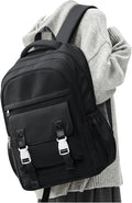 School Backpack For Women Men College Backpack With Lots Of Pockets Cute BookBag Casual Daypack Backpacks For Teens Girls Boys Waterproof(Black)