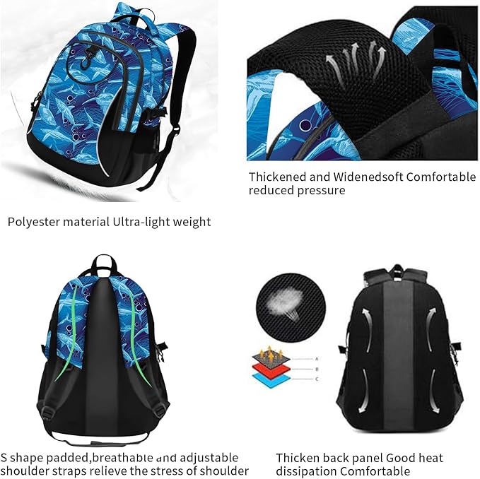 rickyh style School Backpack Travel Bag for Men & Women Lightweight College Back Pack with Laptop Compartmen (23SY)