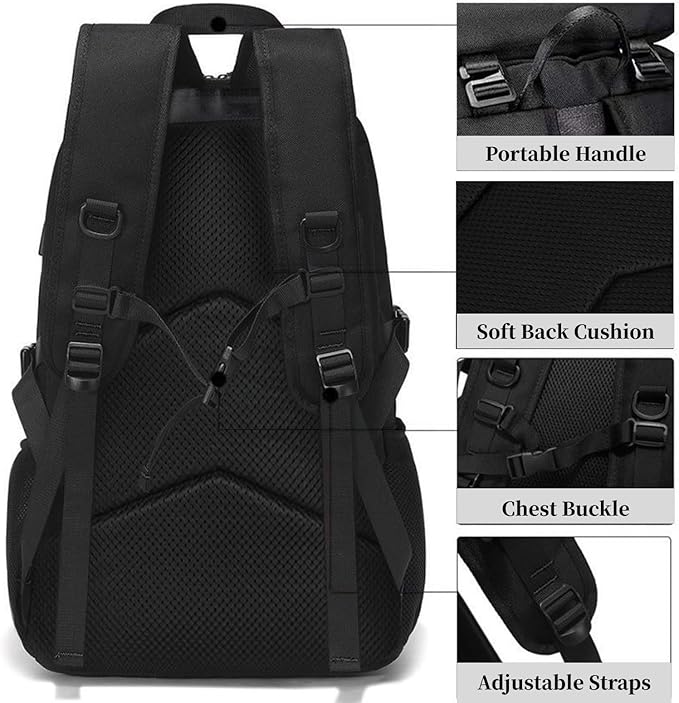 40L Travel Backpack, 15.6 Inch Laptop Backpack for Men Women, Waterproof Rucksack Casual Daypack with Shoe Compartment for Work Business Hiking