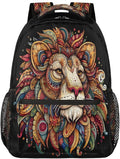 Pardick Animal Lion Backpack for Kids Girls Boys Lightweight School College Students 18in Bookbag Large Capacity Computer Backpacks Laptop Rucksack Travel Gym Hiking Camping Daypack