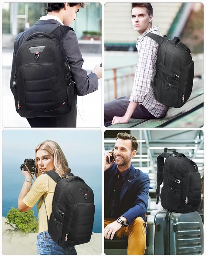 HOMIEE Laptop Backpack Extra Large Travel Backpack for Men Women, Anti Theft Slim Durable College School Computer Bag with USB Charging Port