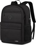 School Backpack Teen Boys and Girls, Classical Basic Black Backpack, 15.6 Inch Laptop Bookbag for Women Men, and College High School