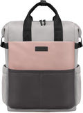 LOVEVOOK Laptop Backpack for Women, 15.6 Inch Work Travel Backpack Purse for School College Bookbag for Teen Girls Cute Computer Backpack for Teacher Nurse Business, Pink-Grey