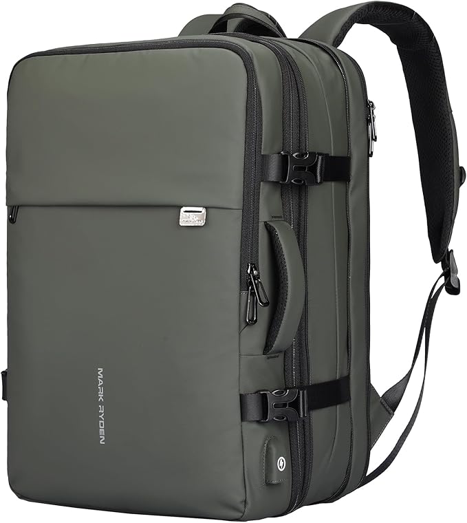 MARK RYDEN Travel Backpack for Men, 40L Airline Approved Carry on Backpack with USB Charging Port, 17.3 Inch Waterproof Business Laptop Backpack