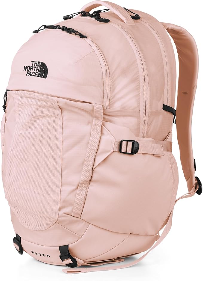 The North Face Women's Recon Everyday Laptop Backpack - PFAS Free, Pink Salt/TNF Black, One Size