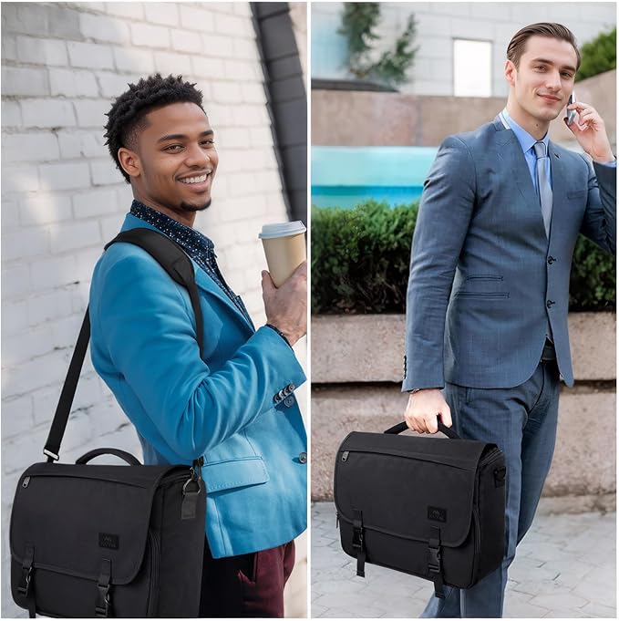 MATEIN Messenger Bag for Men, Teen School Bag Lightweight 17.3 inch Laptop Briefcase, Large Crossbody College Satchel Computer Work Office Case with Shoulder Strap, College Student Gifts, Black