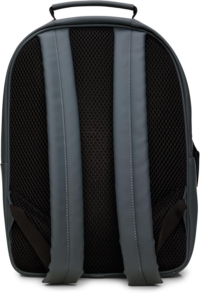 RAINS Book Daypack Large Lagoon Laptop Backpack for Men and Women, Waterproof Black Minimalist Commuter Bag with 15”-16"