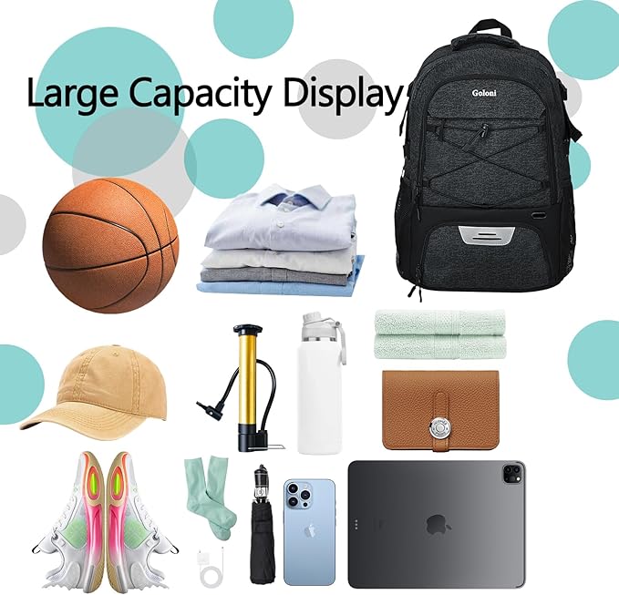 Soccer Backpack for Men and Women,Sports Bag with Ball Compartment,Gym Backpack with Shoe Compartment