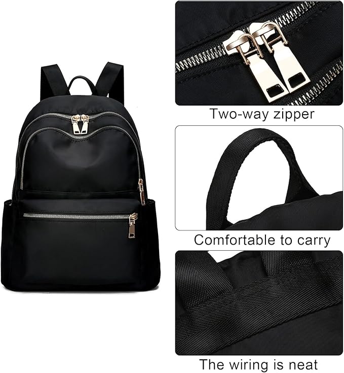 Backpack Purse for Women, Anti Theft Backpack Fashion Backpack Purses, Womens Backpack Purse Travel Purse, Travel Backpack Satchel Handbags Ladies Shoulder Bags Cute Backpack (Black)