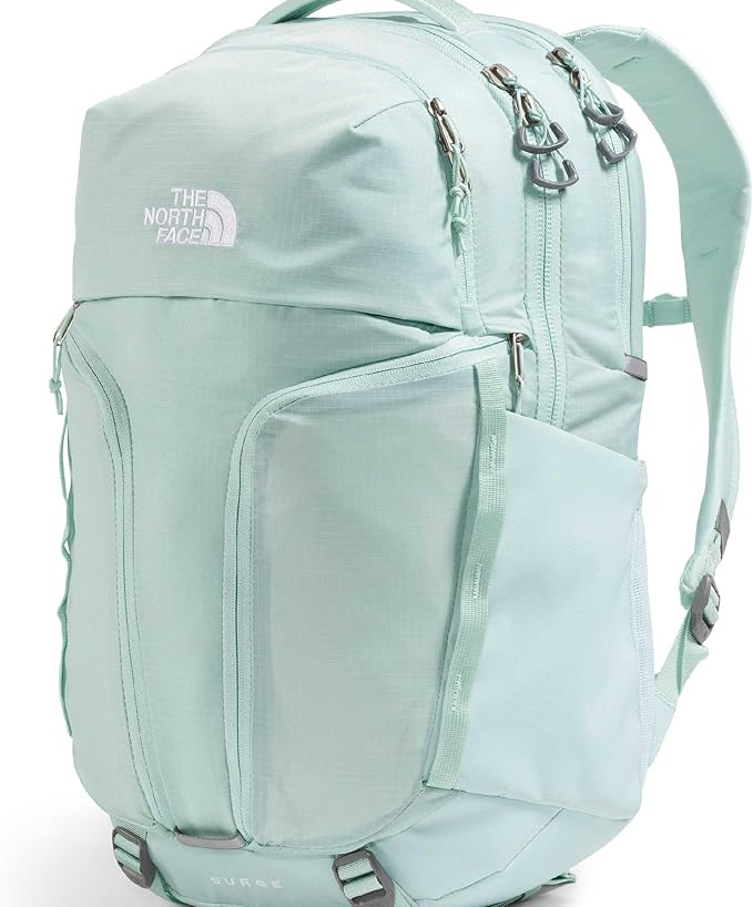 The North Face Women's Surge Commuter Laptop Backpack - Everyday Travel Bag, Laptop Sleeve, Water-Repellent, Opal Frost, One Size