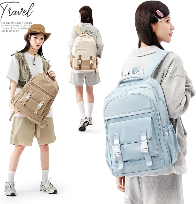 School Backpack For Women Men College Backpack With Lots Of Pockets Cute BookBag Casual Daypack Backpacks For Teens Girls Boys Waterproof(Blue)