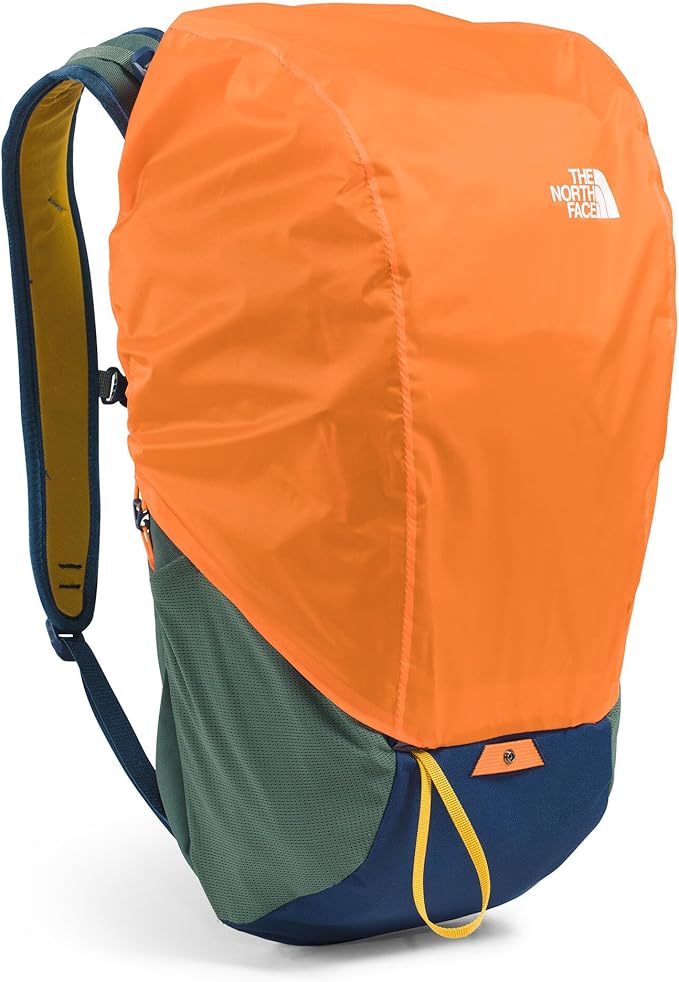 The North Face Basin 18 Liter Technical Daypack with Rain Cover - Unisex Backpack, Sternum Strap, Hiking Pole Attachment, Duck Green/Shady Blue, One Size