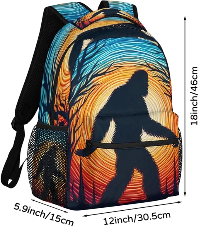 Pardick Galaxy Bigfoot Backpack for Kids Girls Boys Lightweight School College Students 18in Bookbag Large Capacity Computer Backpacks Laptop Rucksack Travel Gym Hiking Camping Daypack