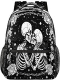 Pardick Skeleton Skull Backpack for Kids Girls Boys Lightweight School College Students 18in Bookbag Large Capacity Computer Backpacks Laptop Rucksack Travel Gym Hiking Camping Daypack