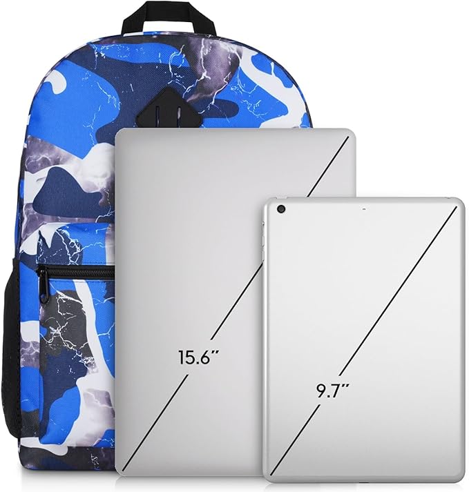 YAMTION School Backpack Stone Textured,Classic Bookbag Men and Teen Boy Schoolbag with USB Charging Port for High School College Office Work Travel