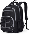 BAGSMART College Laptop Backpack, 15.6 Inch Travel Backpack Airline Approved, 30L Casual Daily Backpack, Lightweight College Bookbag for Women Men, Black