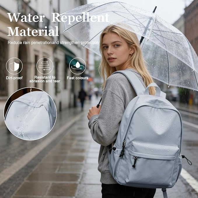 Middle School Backpack For Men Women Simple Backpack For College Students Aesthetic High School Bag Waterproof Bookbag For Teens Girls Boys（Blue）