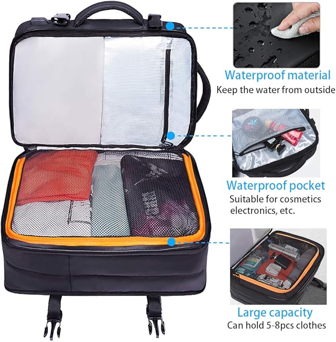35L Travel Backpack,Flight Approved Carry On Backpack for International Travel Bag, Water Resistant Durable 17-inch Laptop Backpacks,Large Daypack Business Weekender Luggage Backpack for Men Women