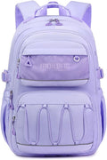 Cusangel Teen Girls Backpack for School, 18in Purple Travel Student Laptop Backpack For College Large Capacity Waterproof Daypack