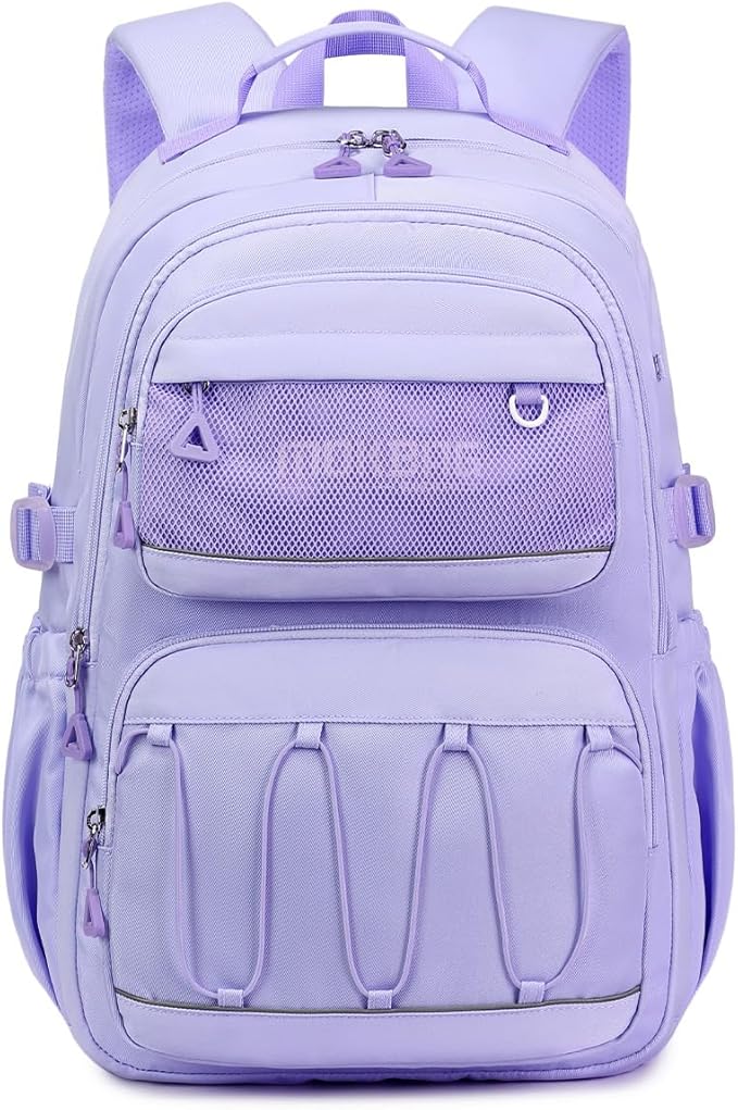 Cusangel Teen Girls Backpack for School, 18in Purple Travel Student Laptop Backpack For College Large Capacity Waterproof Daypack