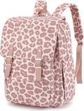 Corduroy Laptop Backpack for Women, Fits 15.6 Inch Computer Bag, College High School Bookbag Travel Daypack Purse, Work Business Bags - Corduroy Leopard