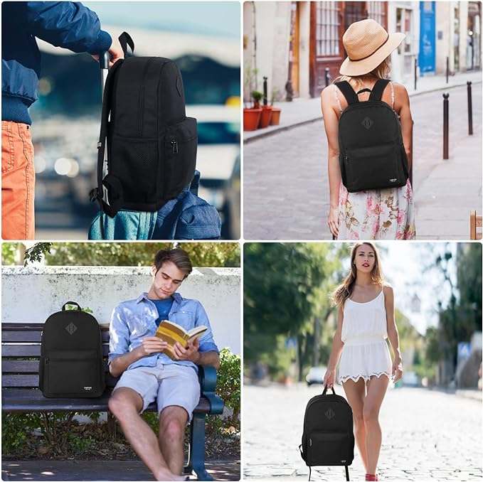 YAMTION School Backpack 3PCS Sets for Teens Lightweight Bookbag with Lunch Bag Pencil Case for Middle School High School College
