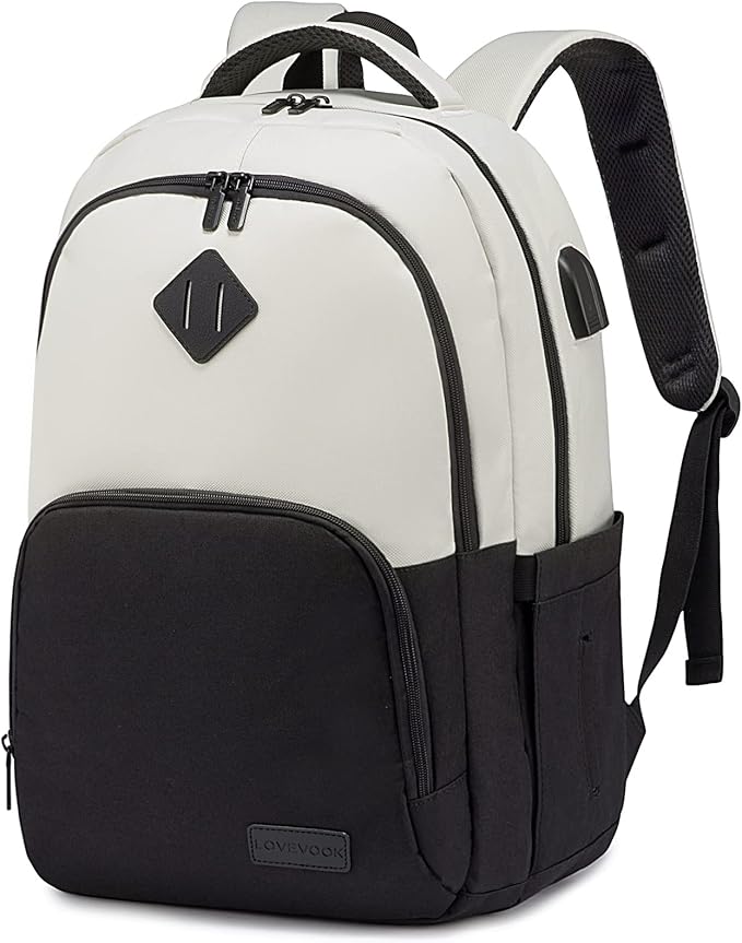 LOVEVOOK School Backpack for Women Men Classic Backpack with 15.6" Laptop Compartment Lightweight Bookbag for College Work High School