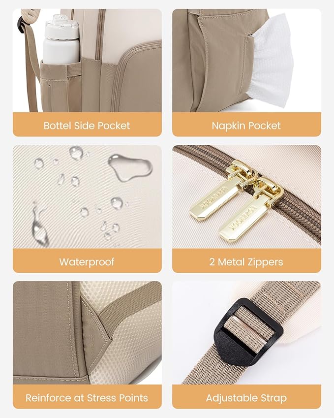 LOVEVOOK School Backpack for Women Classic Backpack with 15.6" Laptop Compartment Lightweight Bookbag for College Work High School