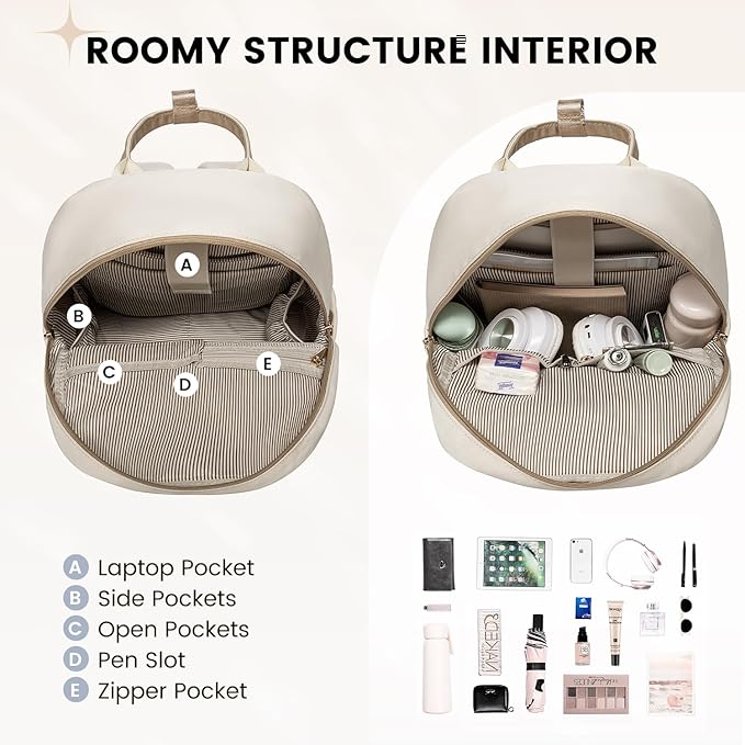LOVEVOOK Backpack purse for Women, 14 Inch Laptop backpack Cute Waterproof Backpacks Stylish Travel Bags Vintage Daypacks Bookbag for College School Work