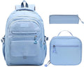 Phaoullzon Teen Girls School Backpack with Lunch Box for Boys, College Aesthetic Laptop Bookbag for Women,Blue
