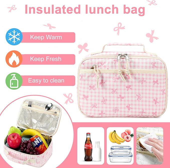 LEDAOU Backpack for Girls Kids Backpack with Lunch Box Preschool Kindergarten Elementary BookBag Primary School Bag Set