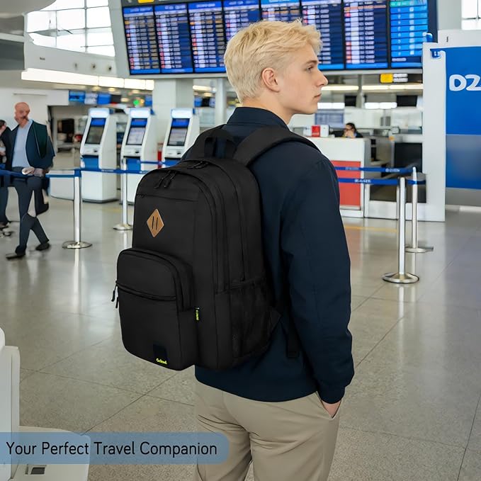 Goloni Lightweight Laptop Backpack 1.1Lbs, 36L Wear-Resistant Water Resistant Backpack with Laptop Compartment for Men Women, College Work Travel Bookbag,Black