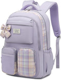 School Backpack for Teen Girls Cute Bookbags Middle High School College Laptop Bags Women Travel Teenage School Bag Daypack, Purple