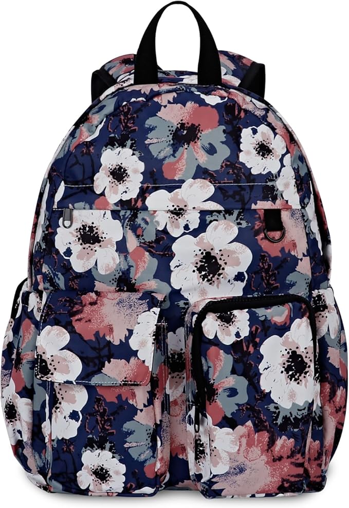 Women's Water-resistant Daypack Backpack, 15.6 Inch Laptop Compartment & Anti-Theft Pocket, Adjustable Padded Straps for Commuting, Travel, Work, College, Anemone