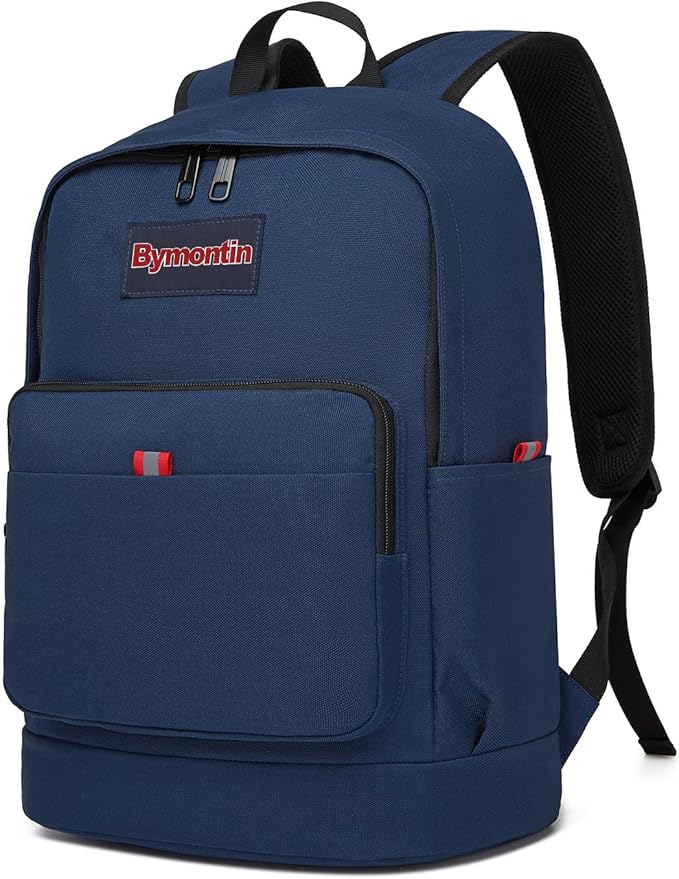 Classic Casual Backpack, Lightweight Daypack with 10 Pockets, Laptop Compartment, EVA Foam Pad (Dark blue)