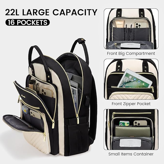 LOVEVOOK 15.6 Inch Laptop Backpack for Women,Fashion Work Travel Backpack,Waterproof Day Pack Purse for Teacher Nurse