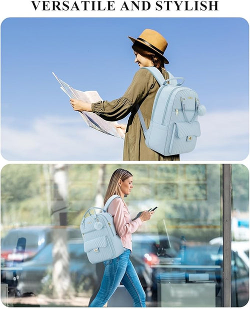 Backpacks for Girls, Cute School Book Bag for Middle High School College, Laptop Backpack Purse Women Work Travel, Blue